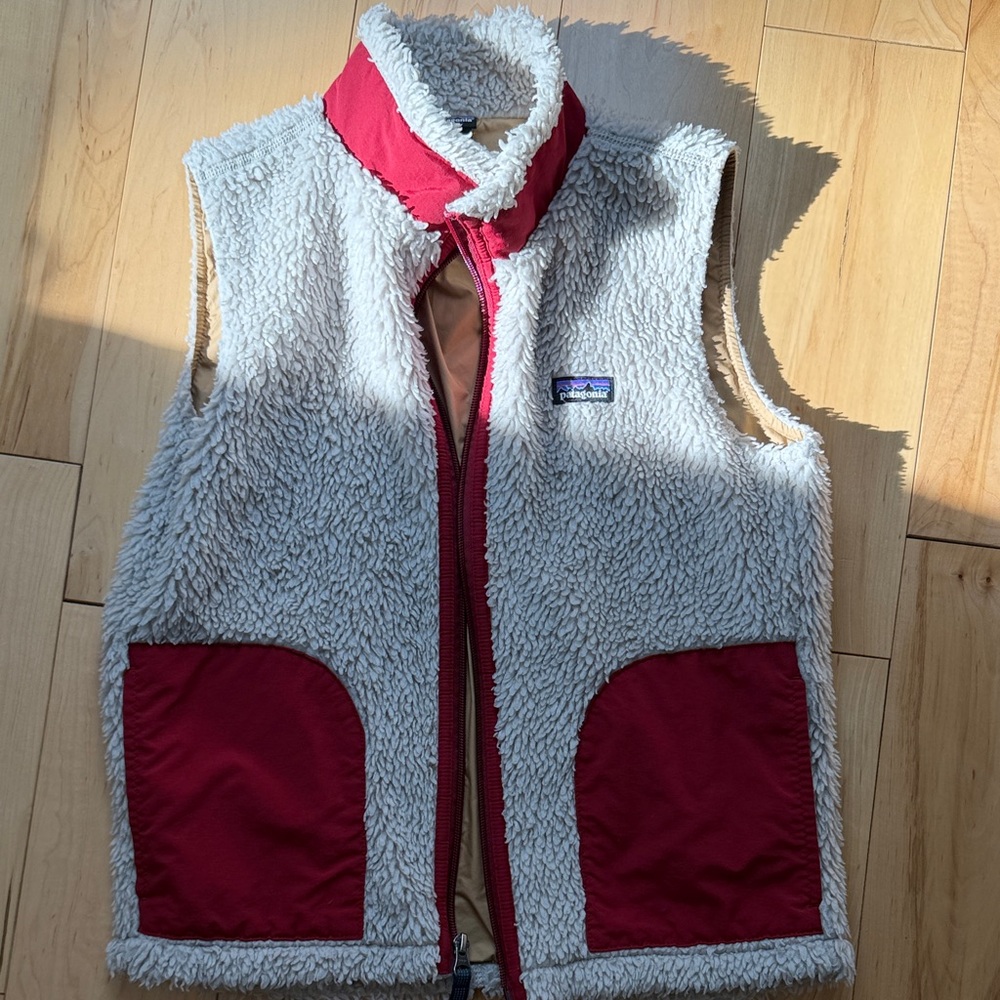Patagonia Kids Fleece Vest - Red and Cream